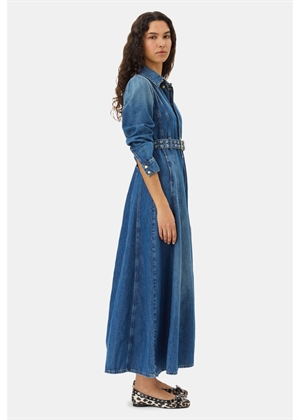 Light denim maxi kjole Mid Blue Vintage J1611 Ganni 